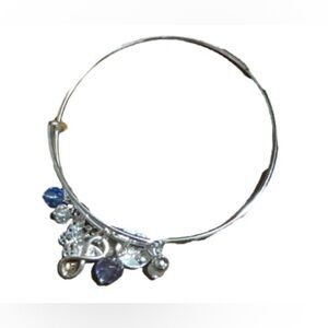 Avon domestic violence awareness  Silver and Blue Charm Bracelet